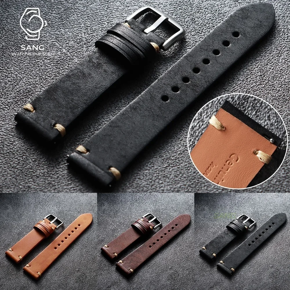 Vintage Leather Quick Release Watch Strap – Universal Replacement Bracelet