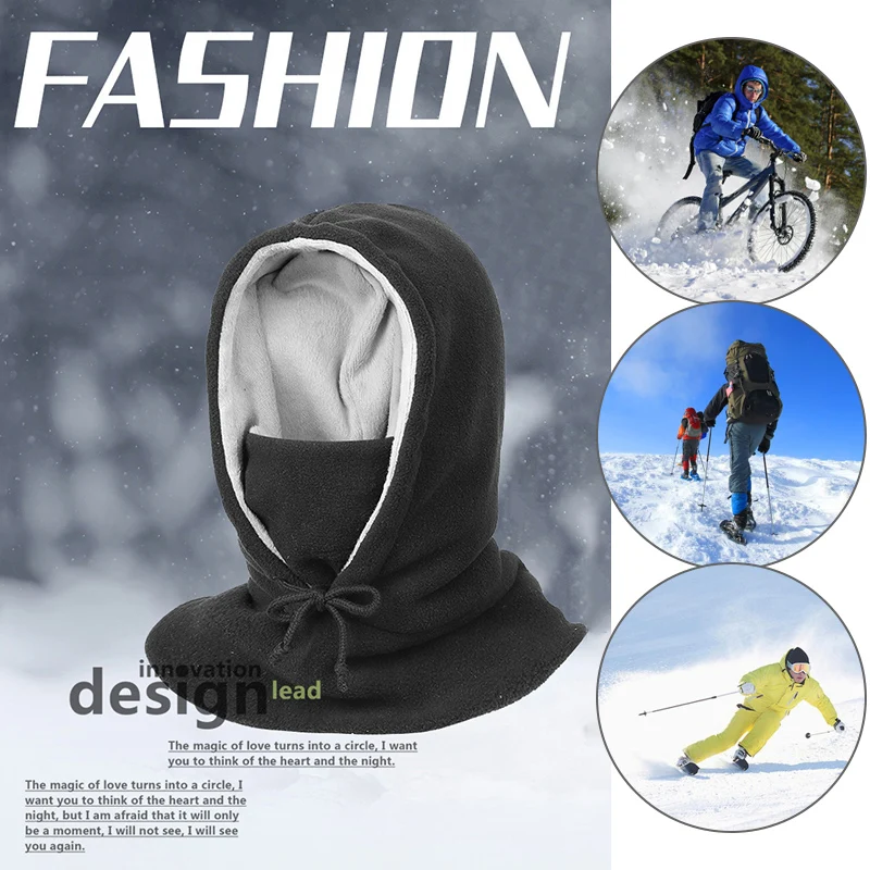

Winter Warm Ski Cycling Cap Hooded Windproof Face Mask Outdoor Neck Warmmer Dust and Cold Protect Hats for Outdoors