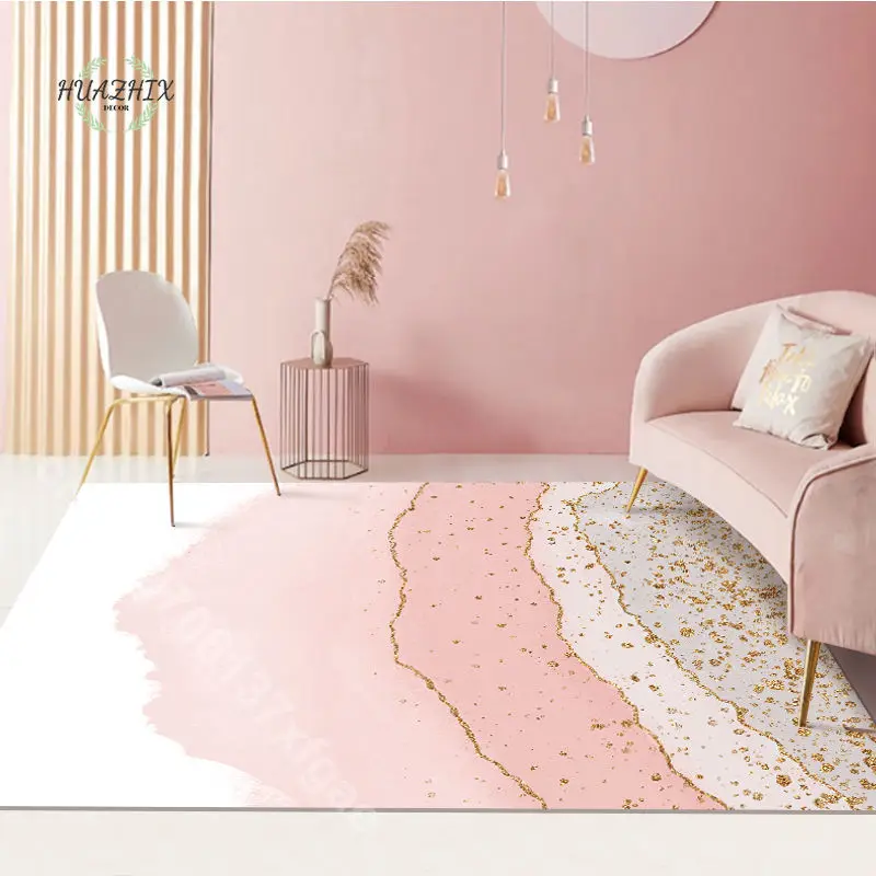 

Modern Nordic Large Carpet Living Room 3D Print Gold Pink Colorful Home Mat Abstract for Kitchen Bedroom Area Rugs Decoration