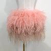 True ostrich feather Multicolor Mini Skirt Elastic Waist  Sexy Clothing Club Party Dance Rave Short Skirt Note select 3 colors 2