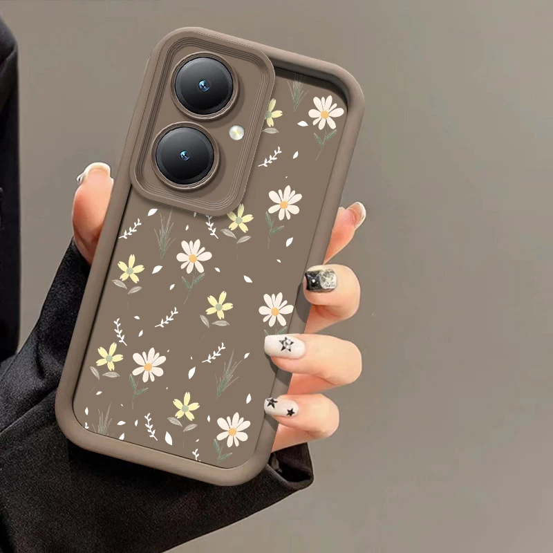 Vibrant Daisies Shockproof Silicone Phone Case with Camera Lens Protection
