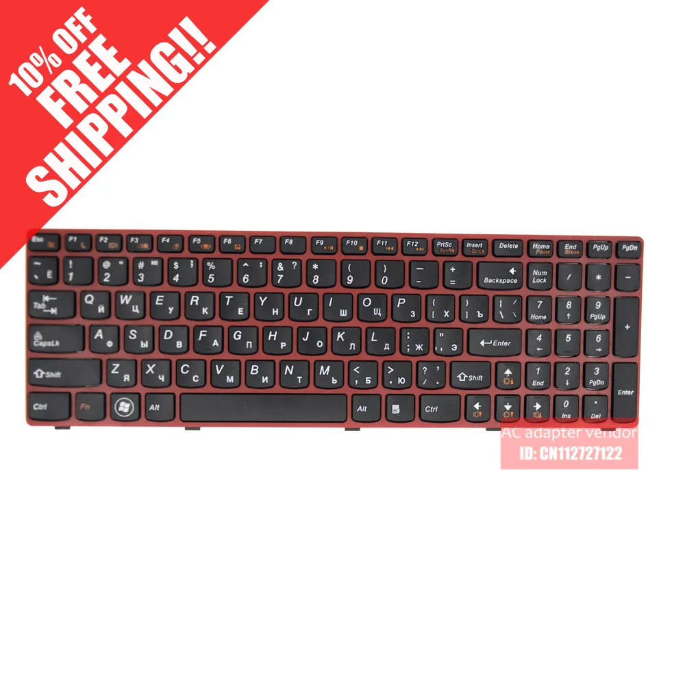 RU Russian FOR LENOVO Z580 Z580A G580 G585 V580 Z585 Keyboard RED color