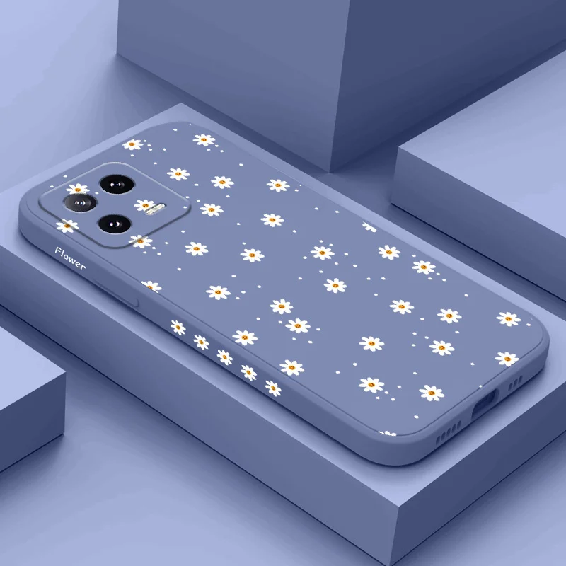 Floral Daisies Liquid Silicone Phone Case Cover