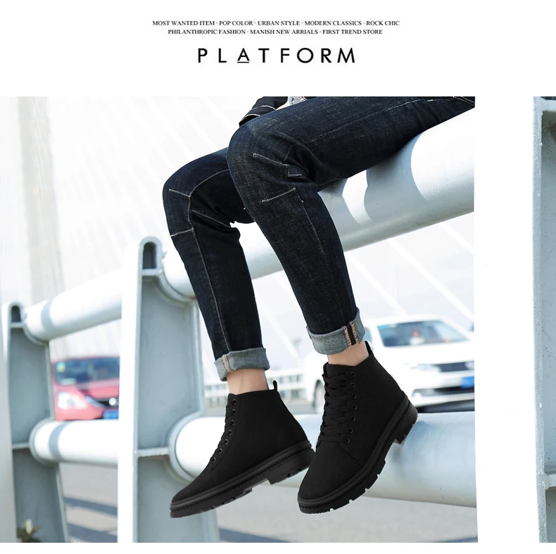 Winter Männer Stiefel Aufzug Schuhe Versteckte Heels Warme Leinwand Erhöhung Schuhe Für Mann Erhöhen Einlegesohle 8CM 6CM casual Lift Sport – Detail 23