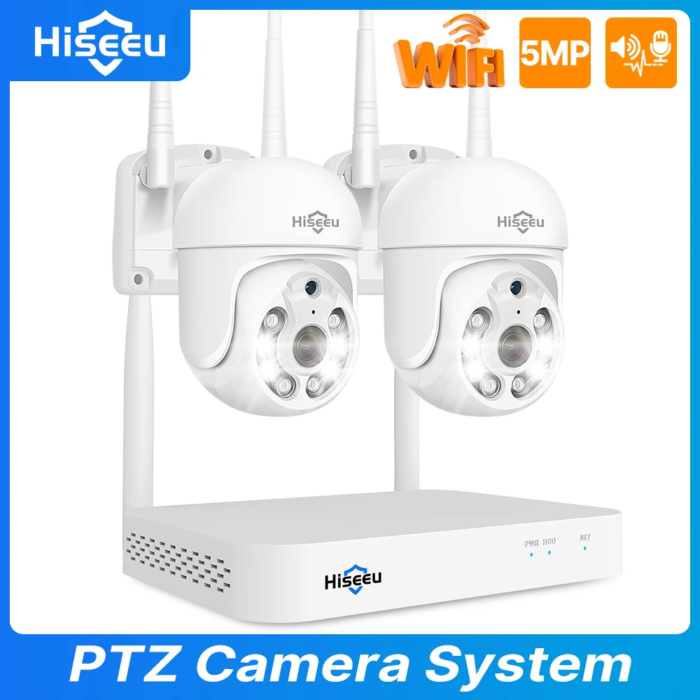 

Hiseeu WK-2HD205 Wireless Surveillance Kit with 2 5MP Dome Cameras - Order with European Standard and No Hard Drive