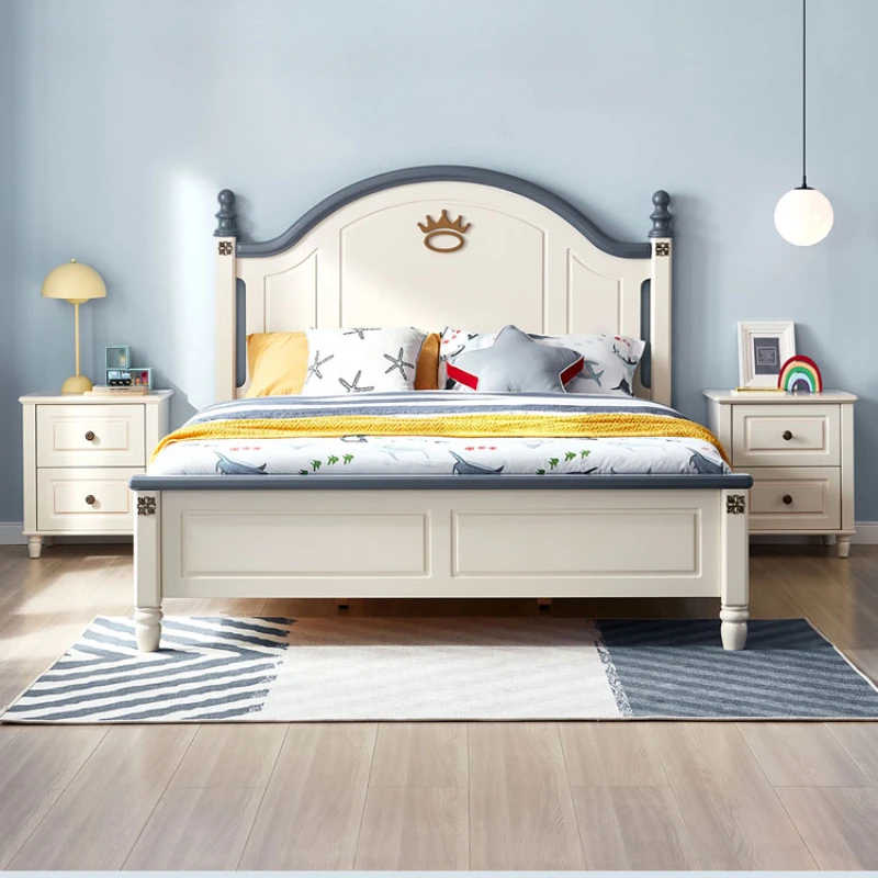 

Elegant Nordic Childrens Bed Loft White Comferter Modern Children Beds Queen Size Kinderbett Bedroom Set Furniture