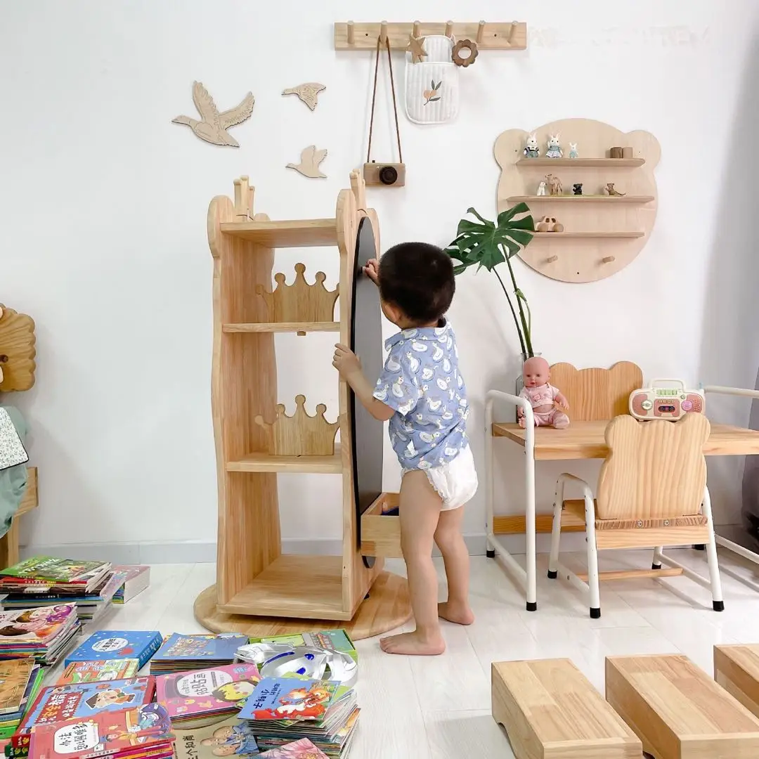 Compre Estantería Giratoria Multifunción Niños Madera Moderna