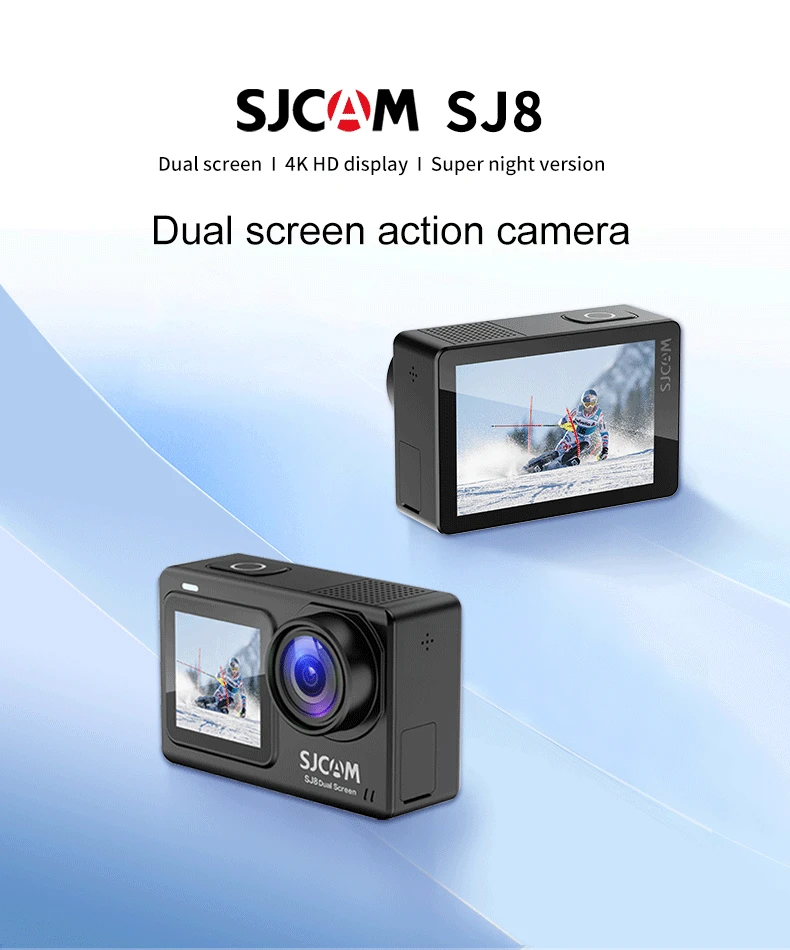 SJCAM SJ8 Touch Dual Screen Camera 4K/30FPS H.265 12MP 2.4G WiFi 30M Waterproof Case Action Sport DV Camcorder