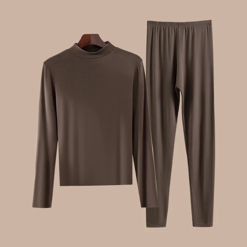 1pcs Women Autumn Long-sleeved T-shirt Thin Thermal Undercloths Set Plus Size Half High Collar Slim Fit Warm Underwear