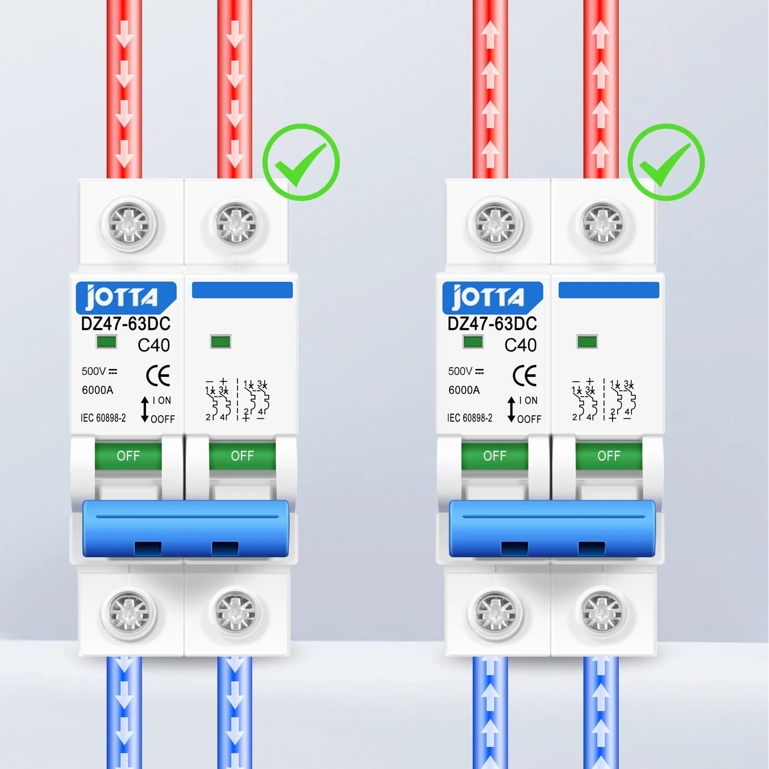 Circuit Breaker Miniature 2P DC500V Photovoltaic PV Overload Protection Solar Breaker Switch