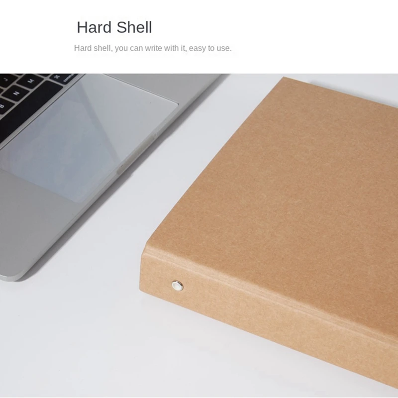 2Pcs A5 Kraft Paper Binder Tray A5 Kraft Paper Folders With 2 Rings To Add Loose Sheets