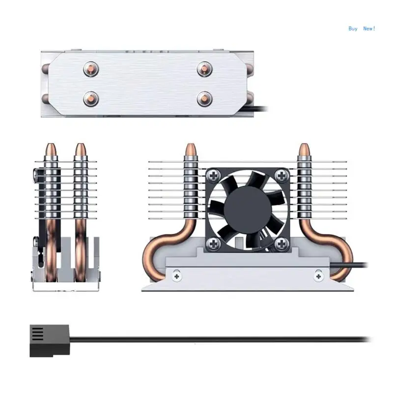 

Для M.2 Intelligent Speed ​​M2 SSD Вентилятор Медная трубка Двусторонний лист радиатора Nvme Твердый радиатор охлаждения диска