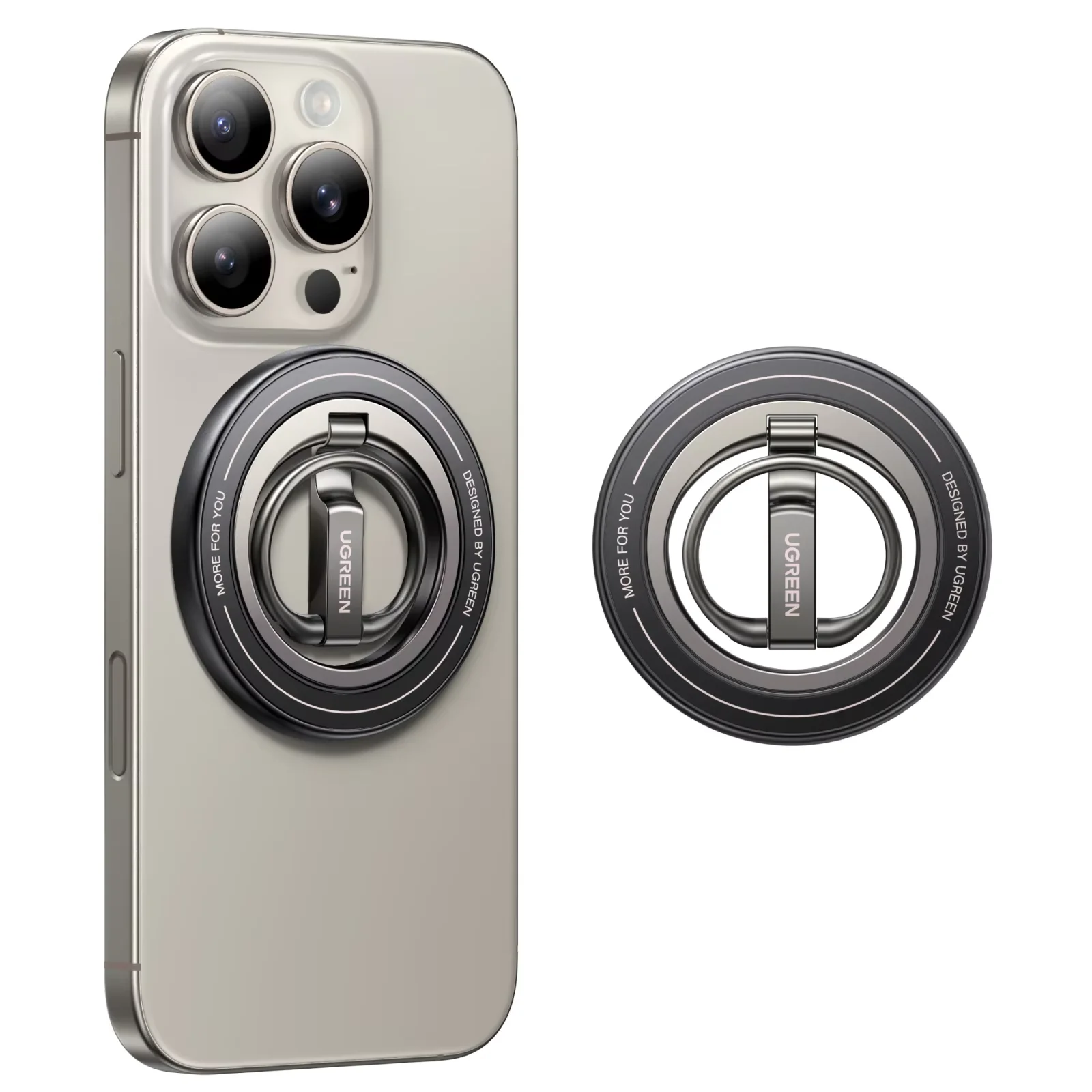 Double-Sided Magnetic 360° Rotation Phone Ring Holder and Stand