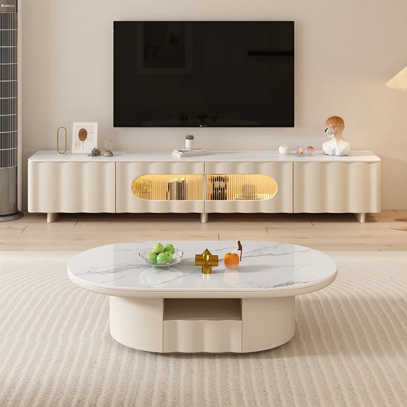 

Glass White Tv Stands Theater Console Pedestal Shelf Cabinet Luxury Modern Tv Stands Floor Mueble Salon Blanco Hotel Furniture