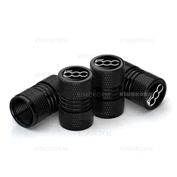 Set of 4 Stylish Car Tire Valve Caps - Premium Protective Covers (Black)