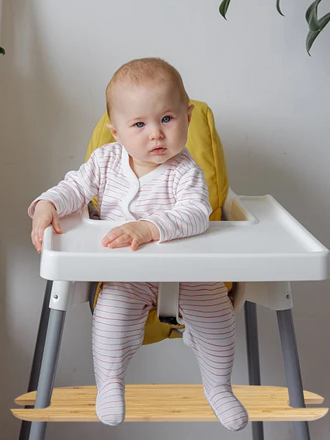 High Chair Footrest, Natural Bamboo Wooden Footrest Compatible with IKEA  Antilop High Chairs Accessories, Adjustable HighChair Foot Rest