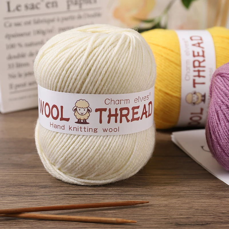 500g medium coarse wool yarn fine handmade DIY production knitted fashionable warm sweater scarf hat yarn ball 5