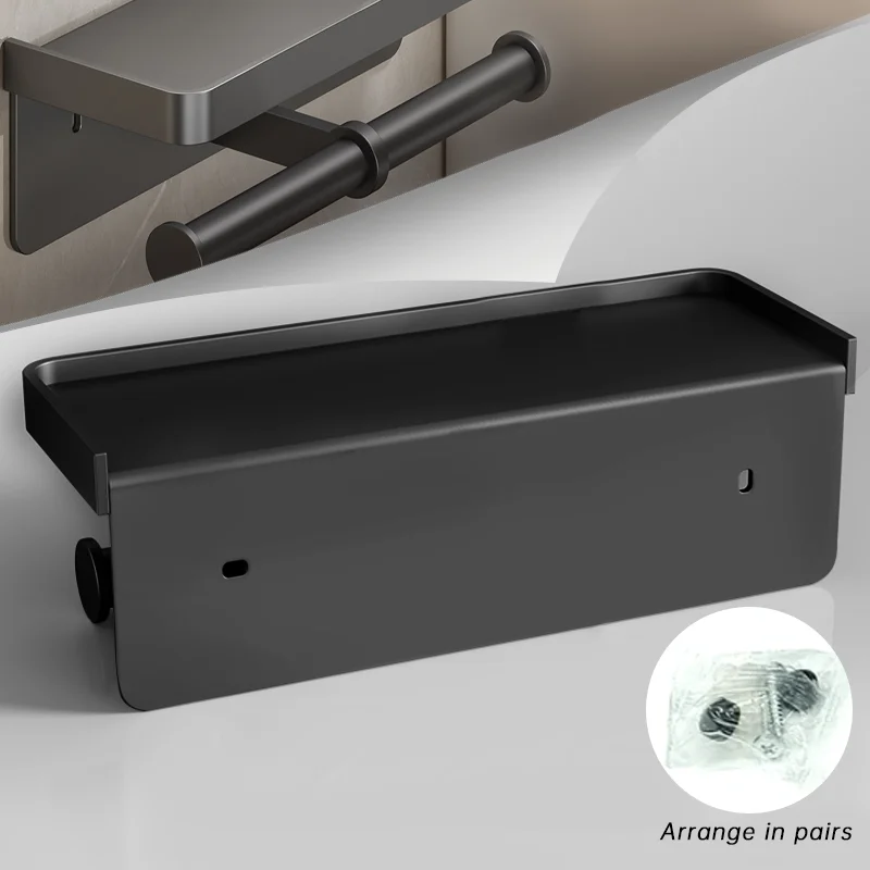 Toilet Paper Holder Aluminum Alloy Toilet Paper Holder Kitchen Towel Placement Of Seasoning Bottles Holder Bathroom Wall Roll Of Paper Storage