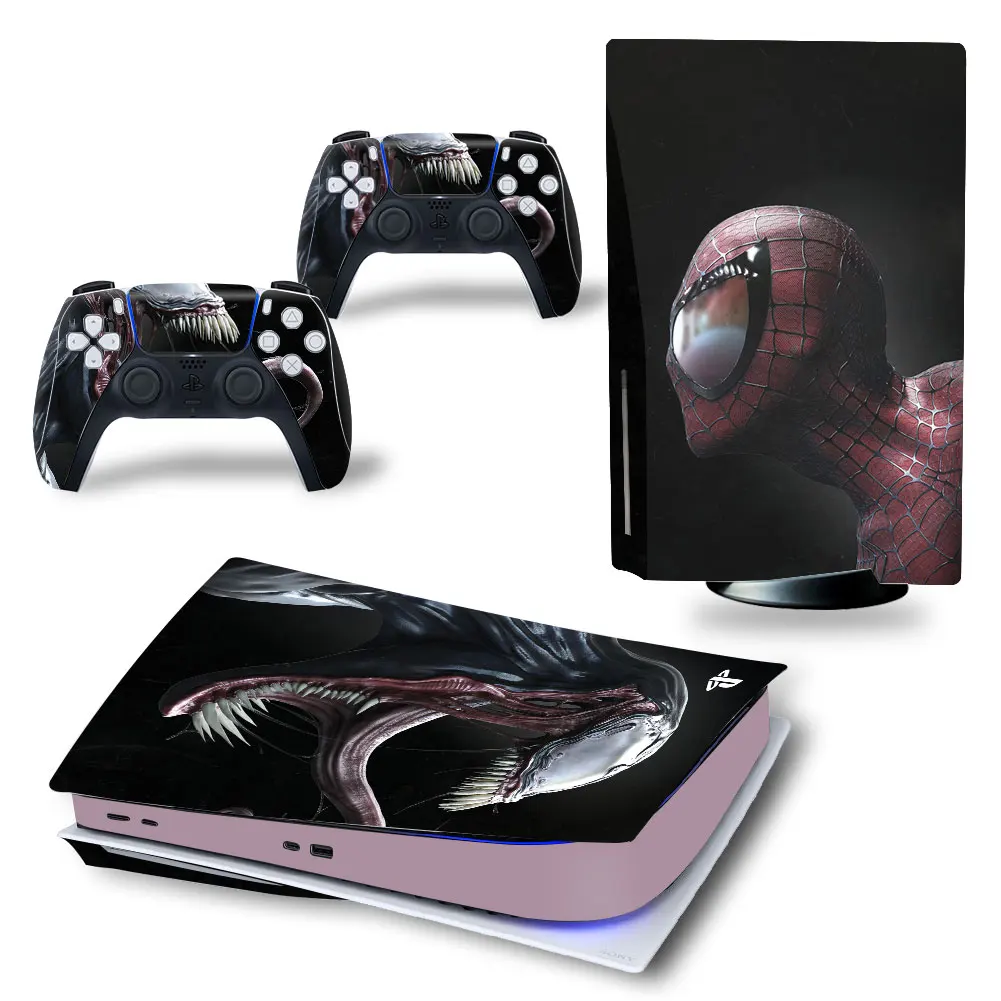 Marvel Venom PS5 Disc Edition Skin Sticker Cover Decal for PlayStation 5 Console and 2 Controllers PS5 Disc Skin Sticker Vinyl