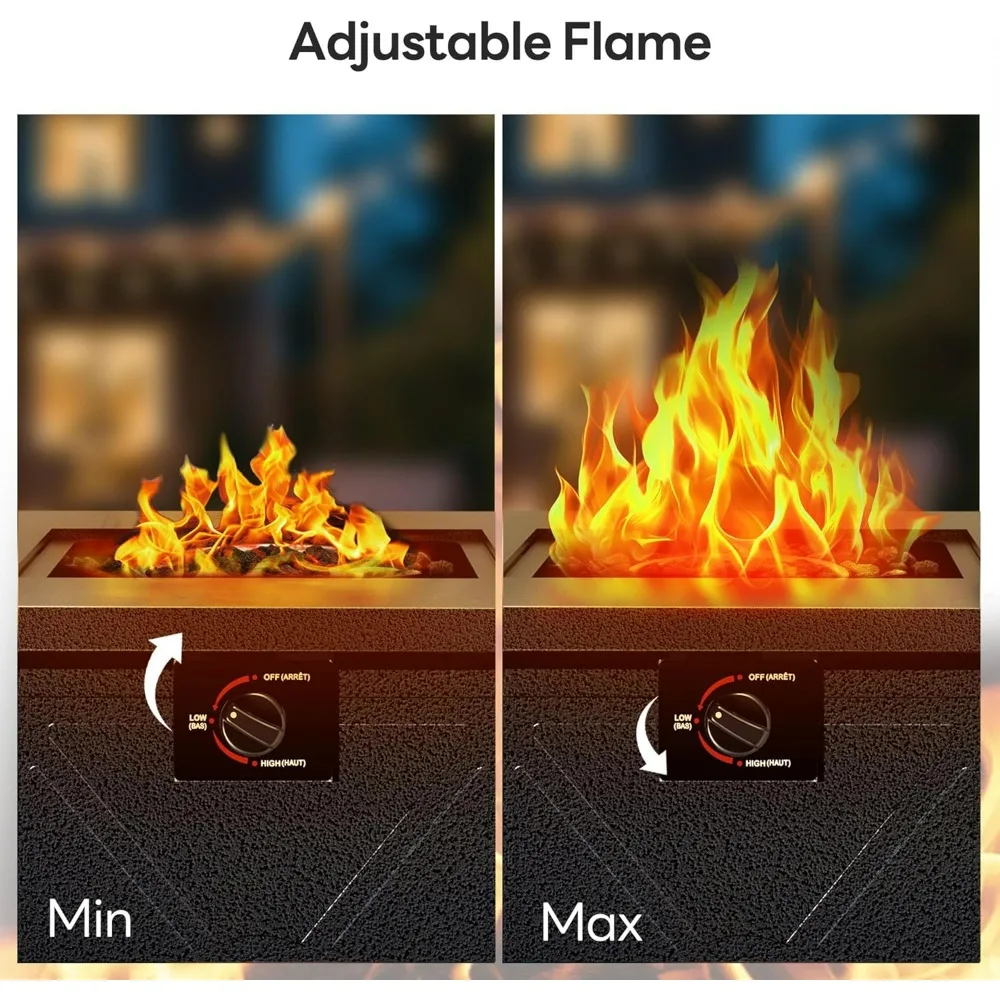 28" Square Propane Fire Pit Table – 50,000 BTU 5