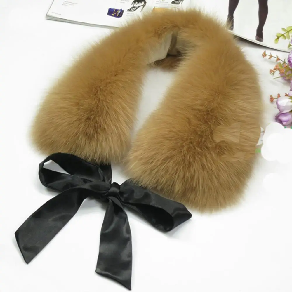 Luxurious Women's Raccoon Fur Collar Winter Scarf Shawl