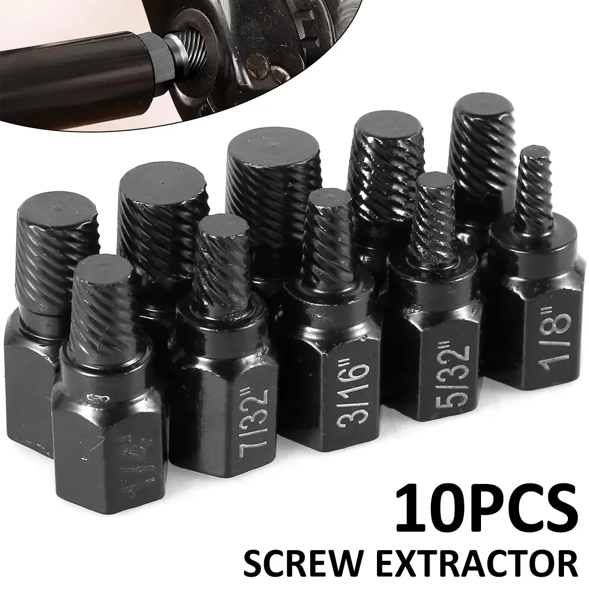 26/13/10Pcs Bolt Nut Extractor Set Damaged Impact Bolt Nut Remover Tool Broken Screw Stud Removal Kit Rusted Screw Extractor Kit