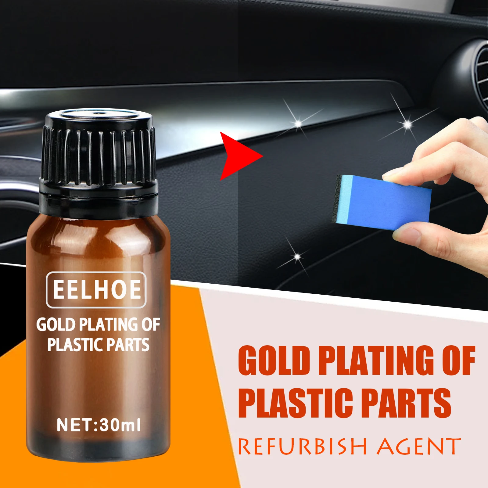 Gold Plating Plastic Parts Cleaning Liquid Car Interior Polish