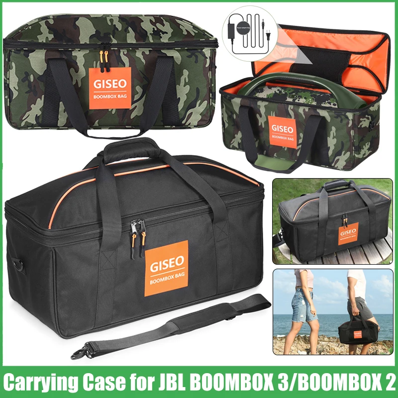 Carrying Case for JBL BOOMBOX 3/BOOMBOX 2 Waterproof Bluetooth Speaker Storage Case Adjustable Strap Speaker Travel Storage Bags