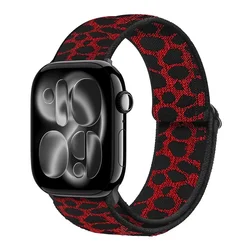 Adjustable Nylon Loop Strap - Series 10 - 11 42mm (Leopard red)