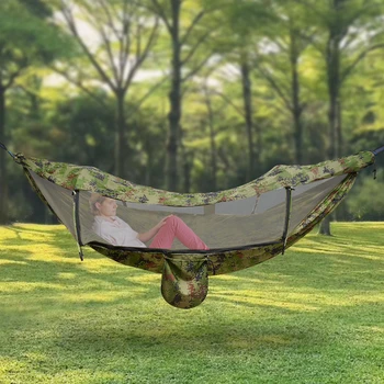 Portable Camping Hammock Anti-mosquito and Anti-Sun Camping Hammock 200kg/440.9lbs Load 2.9*1.4m 1