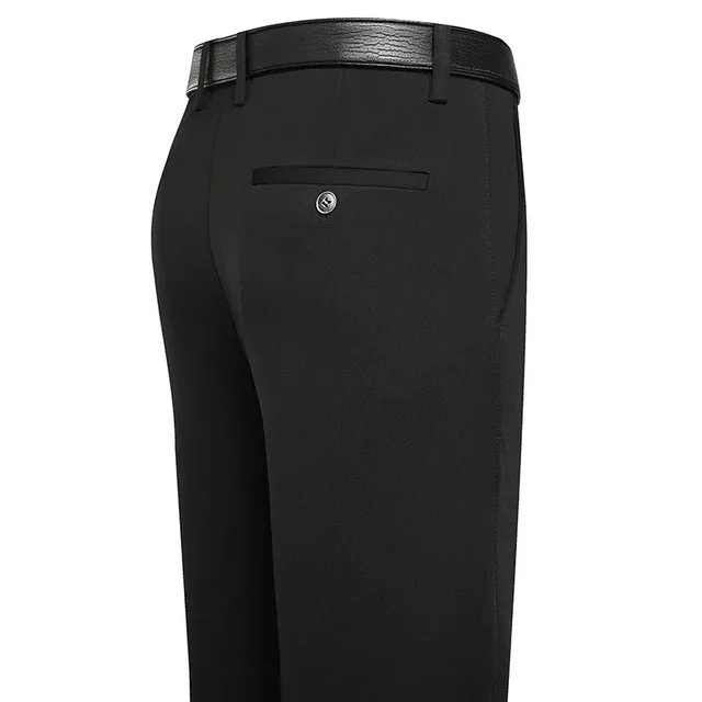 Pantalon d'été fin pour hommes, décontracté, classique, couleur unie, élastique, confortable, ample, droit, marque, vêtements pour hommes 2