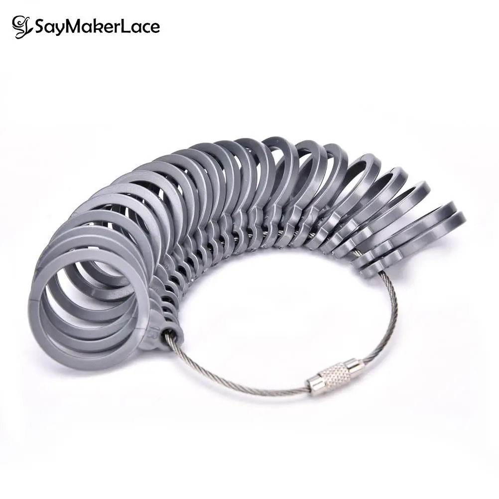 21Pcs/set Measure Size Finger Ring Metal Meter Gauge Tools For Jewelry Aluminum Metal Rings Mandrel US Size Jewelry Tool