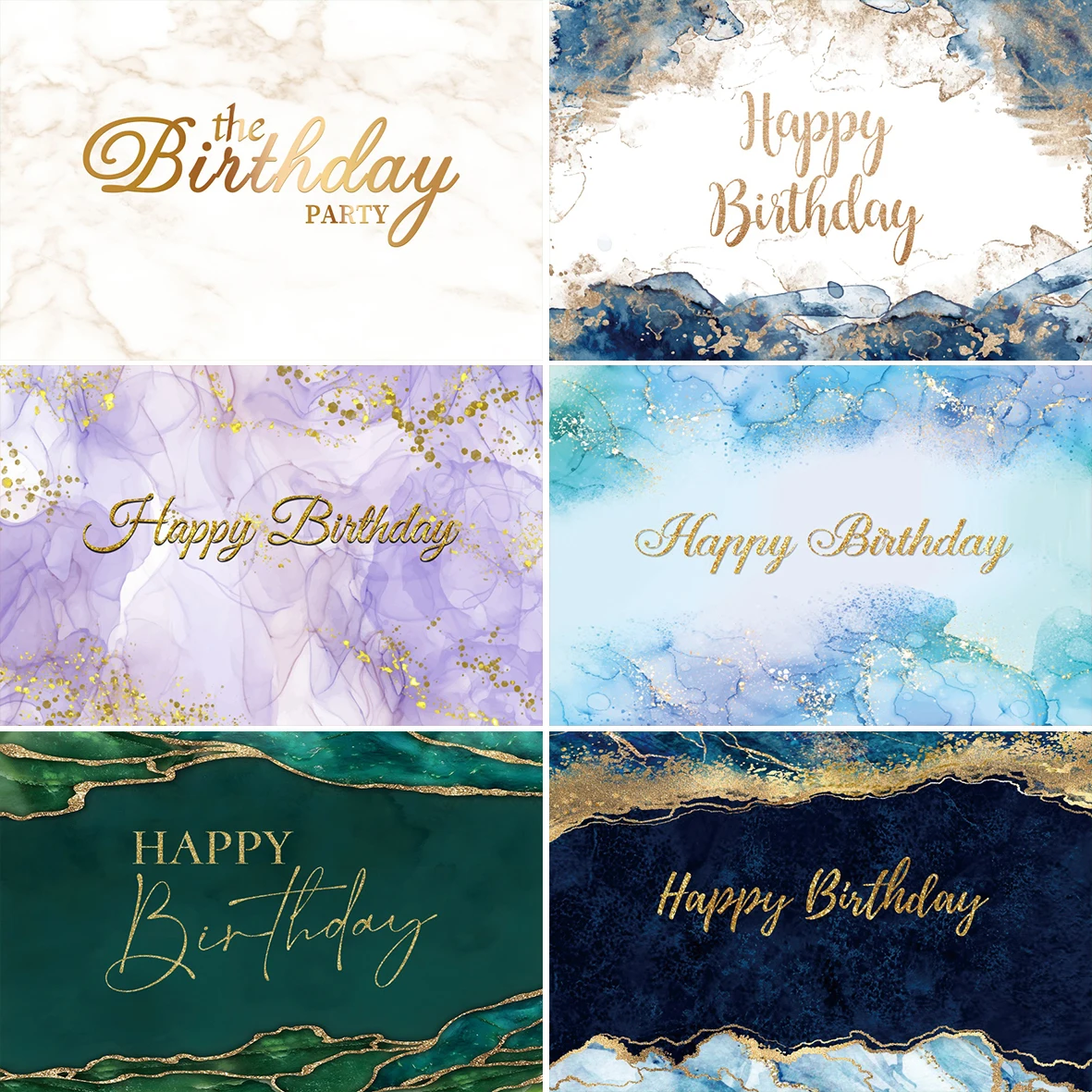Purple Marble Texture Gradient Color Background Happy Birthday Party Photograph Backdrop Portrait Poster Family Photocall photo backdrop photo wallpaper party decoration covers