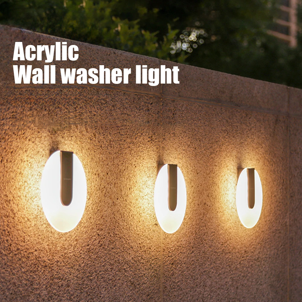 Solar Fence Lights Solar Powered Waterproof Deck Lights Auto On Acrylic Oval Wall Lamp For Garden Fence Stair