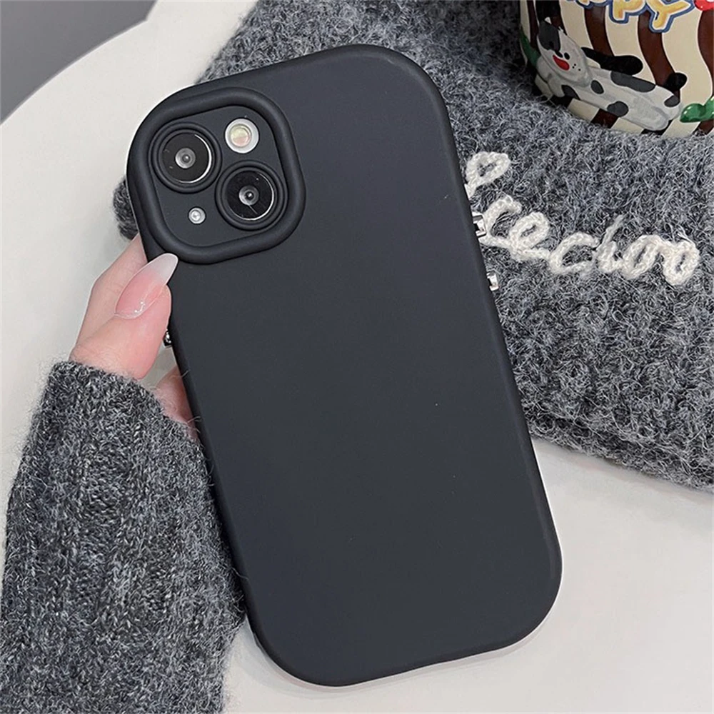 thumbnail image 1 of Korean Cute Matte Candy Pure Color Case For iPhone 15 14 13 12 Pro Max 11 INS Soft Shockproof Liquid Silicone Bumper Back Cover, 1 of 5