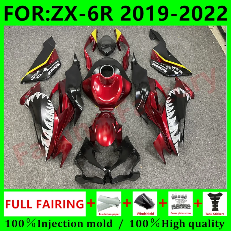 Kit De Carenagens Da Motocicleta Apto Para Ninja Zx6r 2019 2020 2021