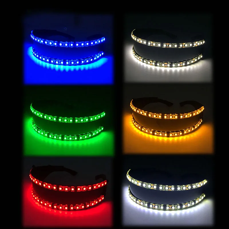 Led Luminous Glasses Carnival Fluorescent Party Birthday Concert Christmas Gifts Party Favor Toy Flashing Led Eye Glasses