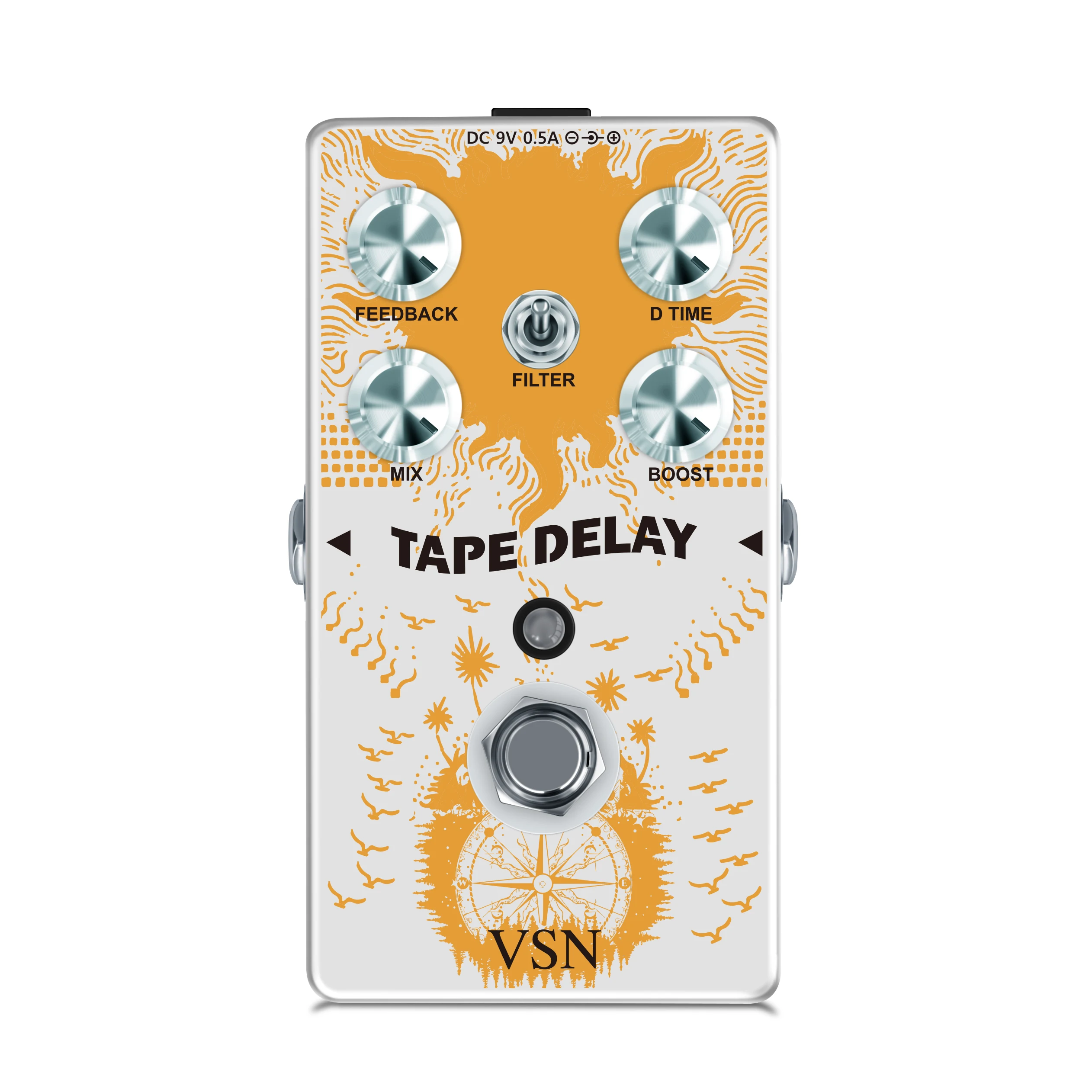 Rowin Amuzik VSN Tape Delay Vibrock Noise Killer Guitar Effect Pedal
