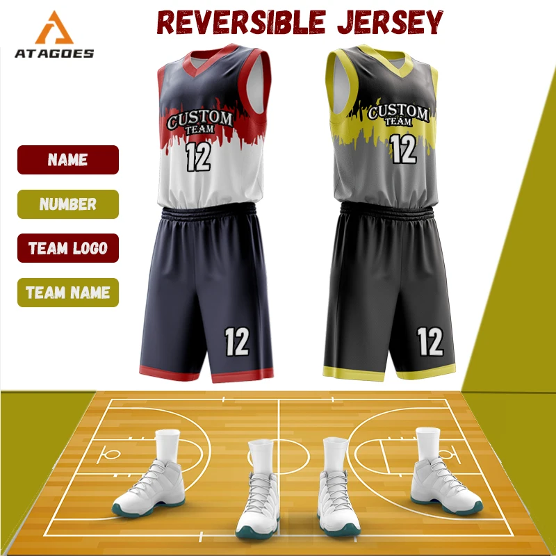 

Adults Cheap Reversible Basketball Uniform Custom High Quality Mens Basketball Shirt Breathable Basketball Team Jersey WO-B844