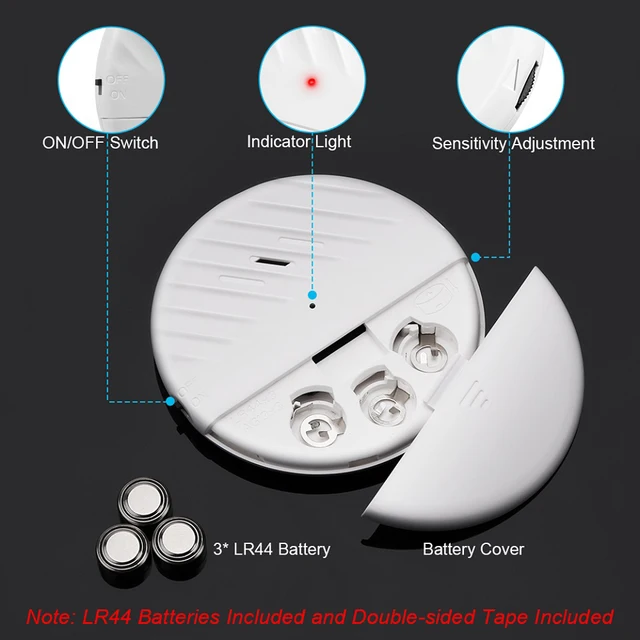 Elecpow Wireless Door Window Vibration Sensor Alarm 125dB Glass Break Anti-Theft Sensor Home Security Protection Alarm 6
