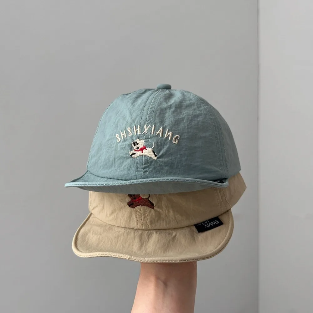 Sweet Korean Style Puppy Baseball Cap Quick-dry Letter Embroidery Summer Kid Sunhat Anti-UV Shading Hat Children's Hat Girls