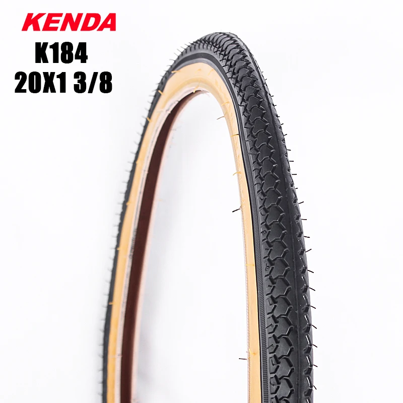 KENDA-Bicycle Tire with Yellow Edge, Retro, Leisure, Bicycle Accessories, 20 in, KENDA, 20 in, K184, 20*1 3/8