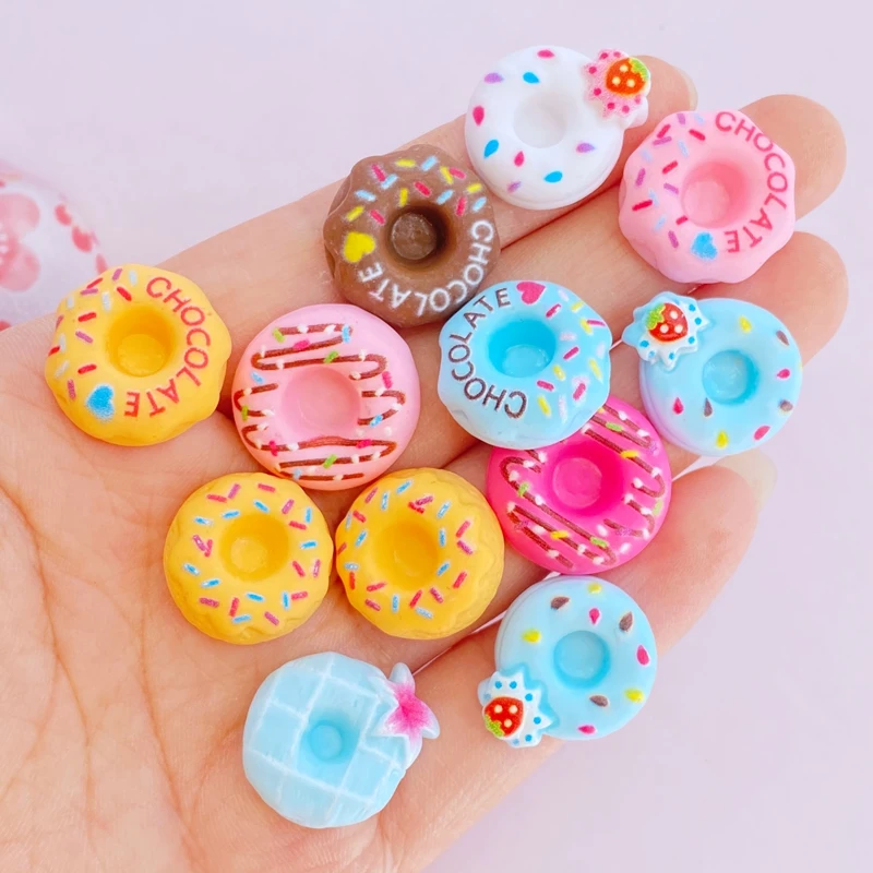 Resin Ornaments Craft Supplies Resin Crafts Resin Crafts Accessories 20Pcs Cute Mini Lovely Doughnut Bread Flat Back Resin Cabochons Scrapbooking DIY Jewelry Craft Decoration Accessories
