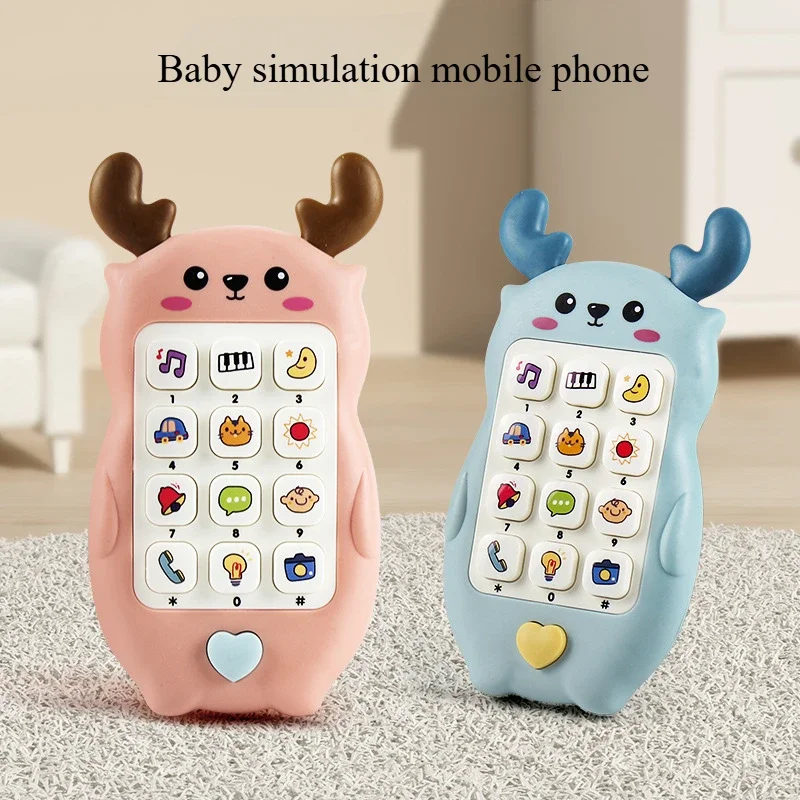 Baby Music Phone Simulation Sound Telephone Bilingual Teaching Sleeping Lullaby Function Teether Toys Educational Toy Cute Gift 2