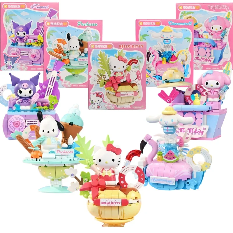 Keeppley New Sanrio Summer Party Theme Building Blocks Toys Hello
