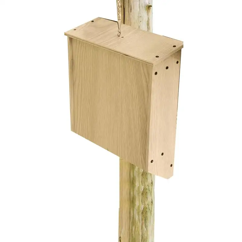 Bat Houses For Outdoor Natural Wooden Bat House Shelter With Roof Weatherproof Box Garden Summer And Winter Quarters