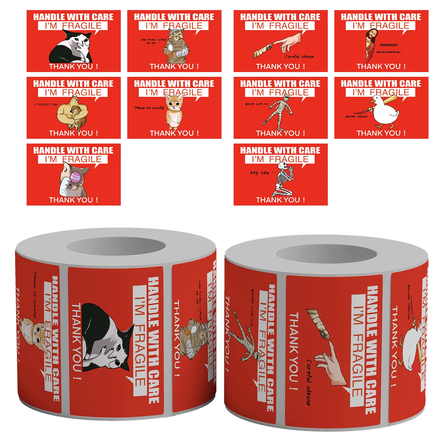 200PCS 대형 빨간색 깨지기 쉬운 경고 스티커 아이콘 케어 표시가 있는 손잡이 라벨을 떨어뜨리지 마세요 배송 이동 패키지 장식 데칼