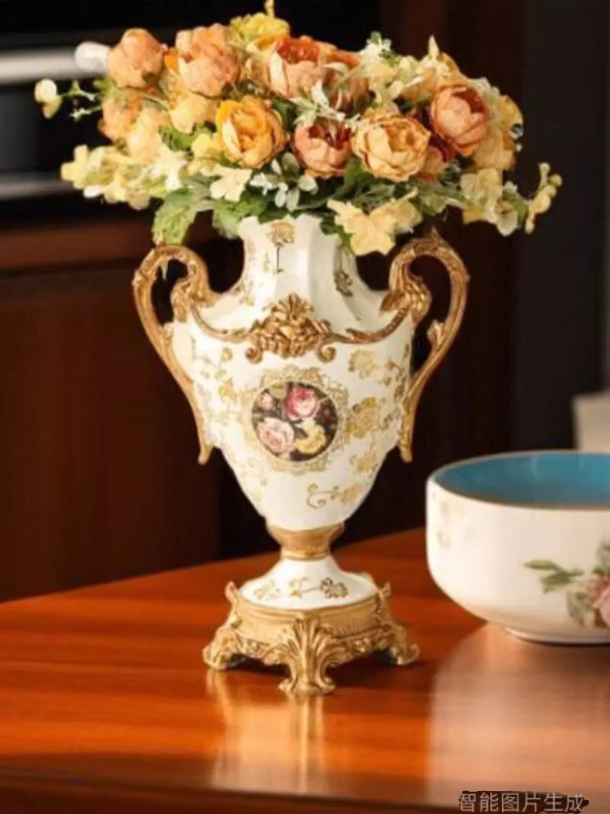 European retro vase, living room flower vase, home decoration, dining table, European creative foyer decoration 5