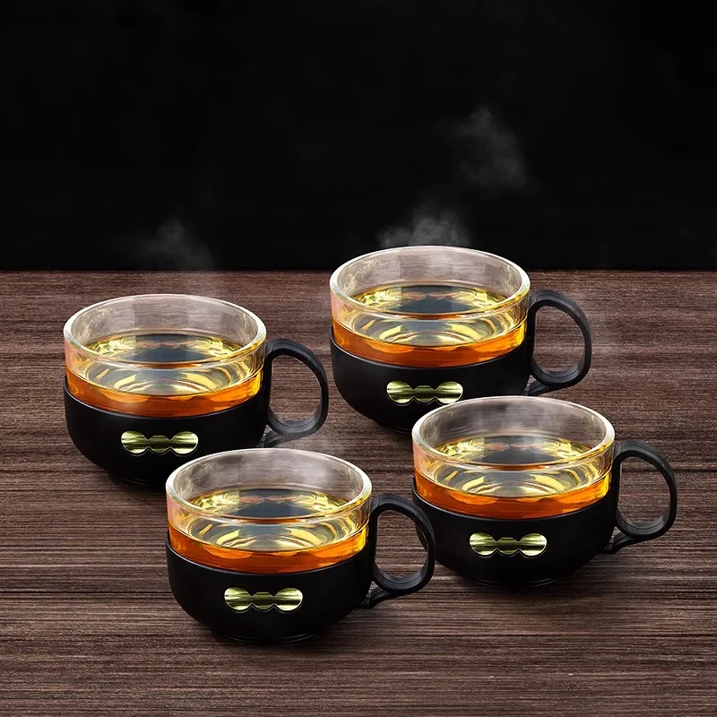 Heat-resistant Tea Pot Sample Teacup Flower Tea Pot Chinese Kung Fu Set Sample Teacup Small