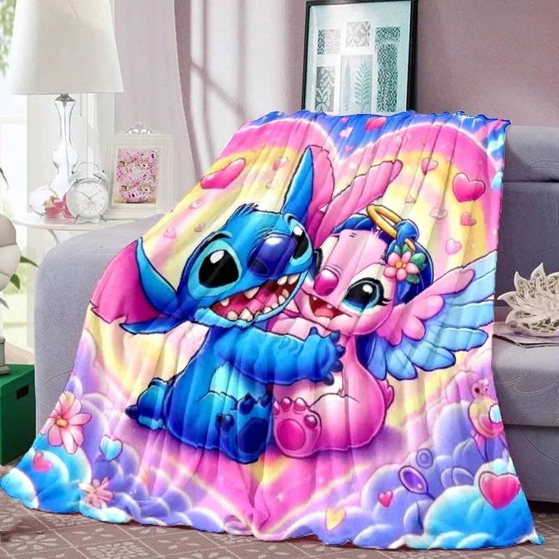 Cartoon Cute Stich Blanket, 3D Printing Lilo & Strong Soft and Comfortable Children's Nap Sleeping Blanket, Bedding 5